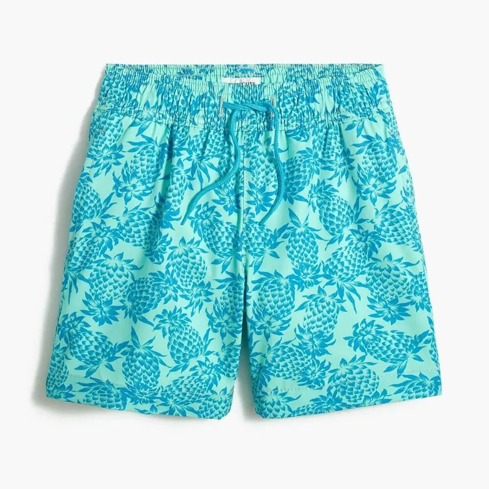 J. Crew Men's Flex Swimwear Pineapple Lined Swim Trunk Shorts